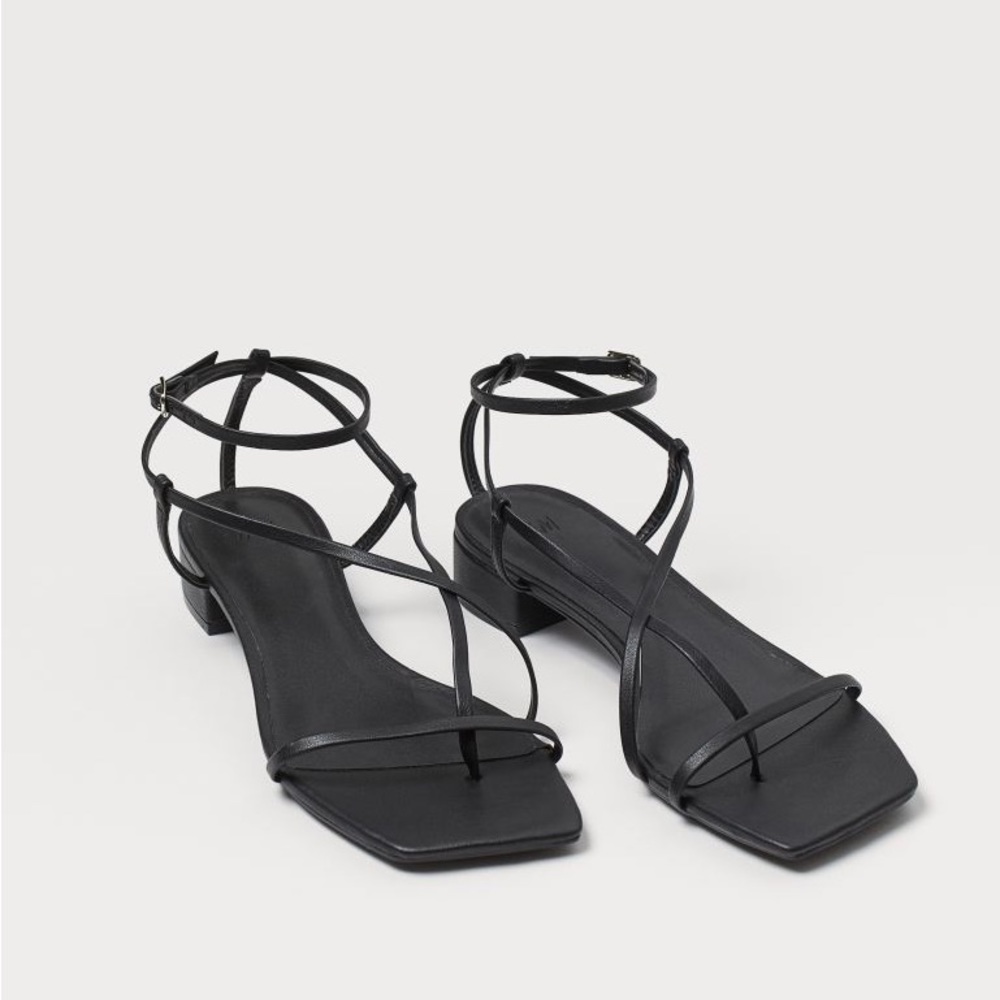 Strappy Faux Leather Sandals